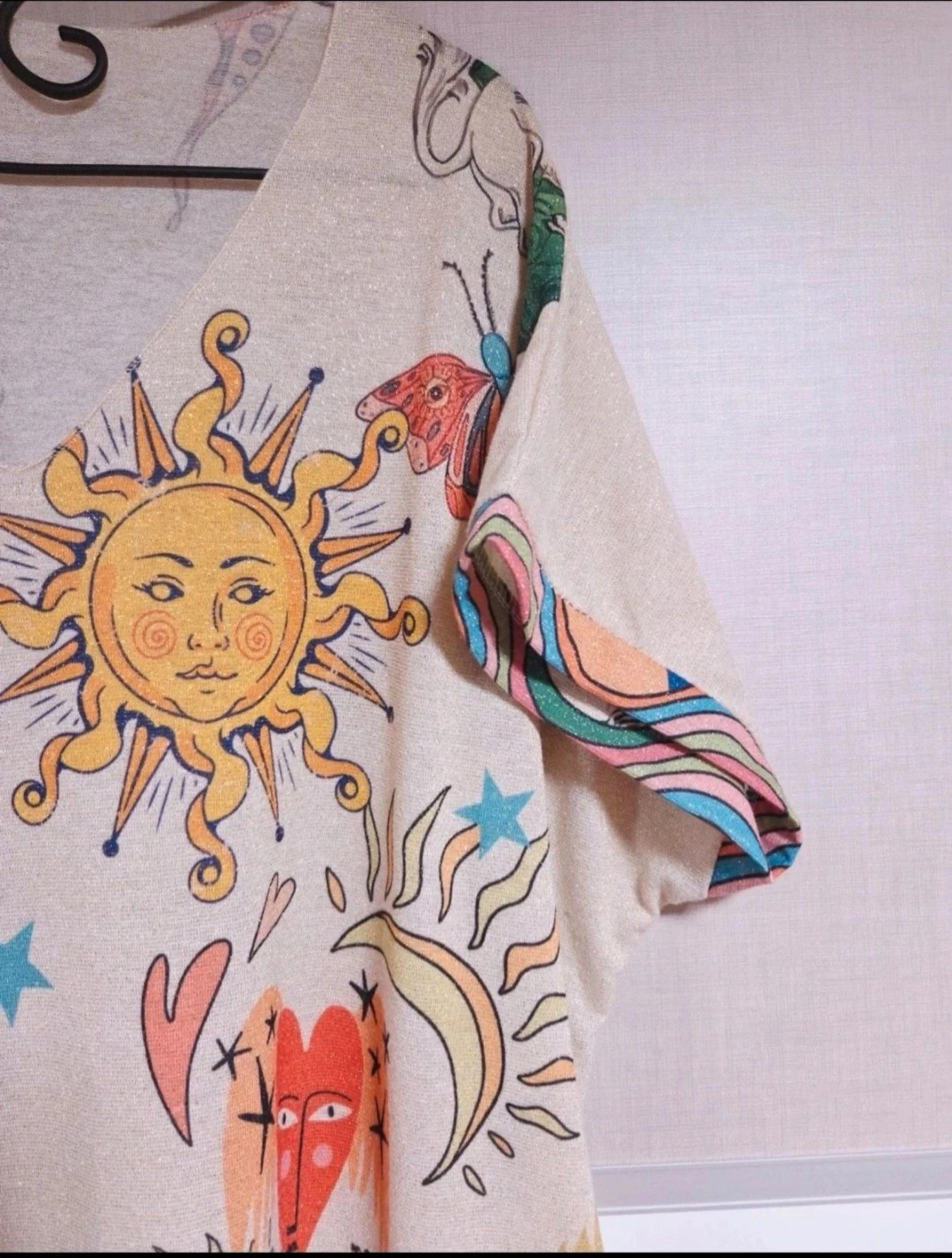 Vloeibaar T-shirt met artistieke & esoterische print - Een maat – photo 2